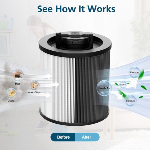 DXVC6910 Cartridge Filter Replacement for DEWALT Wet/Dry Vac Vacuum Cleaner 6-16 Gallon Filter Compatible with DeWalt DXV06P DXV09P DXV10P DXV10PL DXV10SA DXV12P DXV14P DXV16P 2 Pack