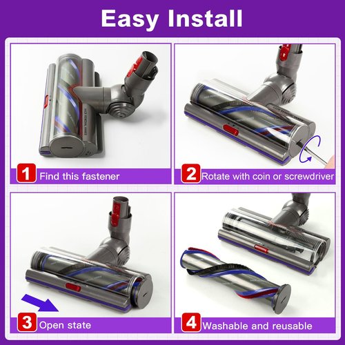 Lemige High Torque Brush Head Replacement Vacuum Attachment for Dyson V11 V15 V10 V8 V7 SV10 SV11 SV12 SV14 SV15 SV22 SV25, Upgrade Vacuum Cleaner Head for Dyson Parts & Accessories No. 970100-04 & 05