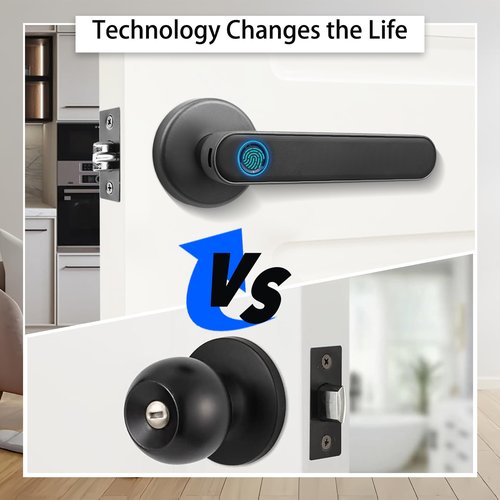 UMIK UMIKSMART Fingerprint Smart Door Lock, Biometric Door Lock with App for Bedroom, Home, Apartment, Hotel (Grey)