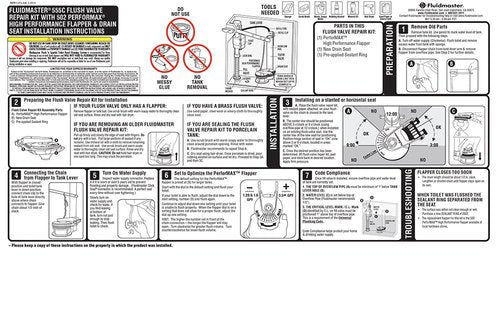 Fluidmaster 555CRP8 Universal PerforMAX 5 Minute Toilet Flush Valve Repair Kit 2 In.