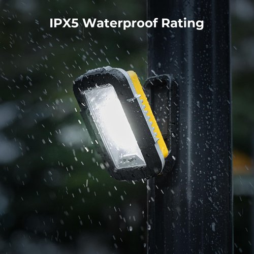 BougeRV Work Light, 1500 Lumens Rechargeable Light, Magnetic Flashlight, Portable LED Lighting, 180° Rotate Job Site Lighting for Car Repairing, Camping, Outdoor, and Emergency Use (Model: WL01 PRO)