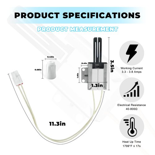MEE61841401 Oven Igniter Replacement for L-G Gas Range LRG LSS LDG LSG LTG Series LRG3095ST LRG3061ST LSG4513ST-Flat Glow Bar Style-Replace Gas Oven Igniter MEE61841403 MEE63084901 MEE61841401 Vypart