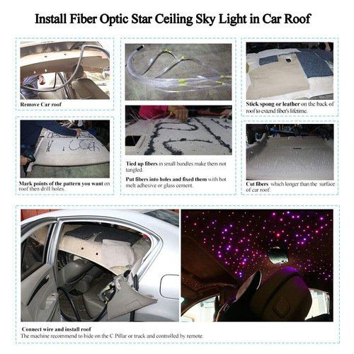AKEPO 16W RGBW Twinkle Fiber Optic Lights Music + APP Control Star Ceiling Light Kit for Car & Home, RGBW LED Light Engine Driver with Optical Fiber Cable 550pcs 13.1ft/4m 0.75mm + Remote