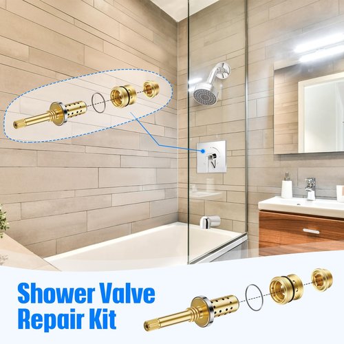 Enhon Valve Rebuild Kit - Compatible with Symmons Temptrol, TA-10 Spindle, TA-4 Hot & Cold Seats, T-11 Washer, Fix Tub/Shower Valve Leak, Solid Brass
