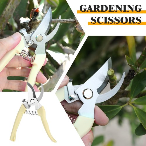 30Pcs Pruning Shears for Gardening, Beige Garden Clippers Handheld Heavy Duty Plant Scissors Bypass Pruning Shears for Gardening Yard Hedge Flowers Tree Trimming Plant Cutter