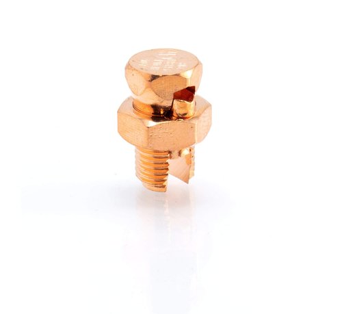 THE CIMPLE CO Size #8, 1 Pack - Copper Split Bolt Connector - Bonding Wire Connector - Grounding Split Bolt for Conductors - Copper Ground Bolt - Size S8, 1 Count