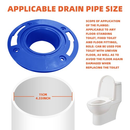 Toilet Flange with Wax Ring for Toilets Replacement Kit, Toilet Flange Wax Seal Ring Repair Kits with Mounting Hardware for 3 inch or 4 inch Pipes, Fit Toilets Install or Leaking