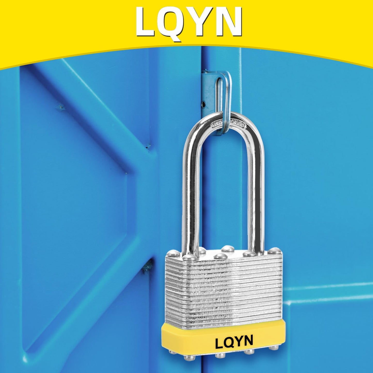 Padlocks with Same Key, LQYN 24 Pcs Laminated Keyed Padlock (1-9/16", 40mm), Keyed Alike Locks, Long Shackle, for Storage Locker, Hasp Latch, Toolbox, Sheds