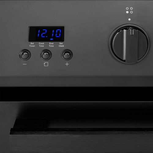 COSMO COS-ERD304K-BK 30 in. Stellar Collection 5.0 cu. ft. Electric Range with 4 Burner Glass Cooktop and Convection Oven in Matte Black