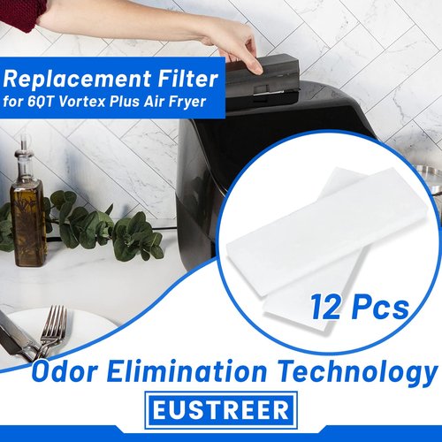 Instant Vortex Plus 6QT Air Fryer Replacement Filters - 12 Pcs with ClearCook and OdorErase