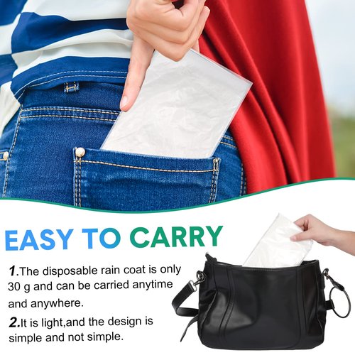 200 Pieces Disposable Rain Ponchos for Adults Bulk Emergency Rain Poncho Transparent Waterproof Throw Away Individually Wrapped Raincoat with Hood Clear Gear