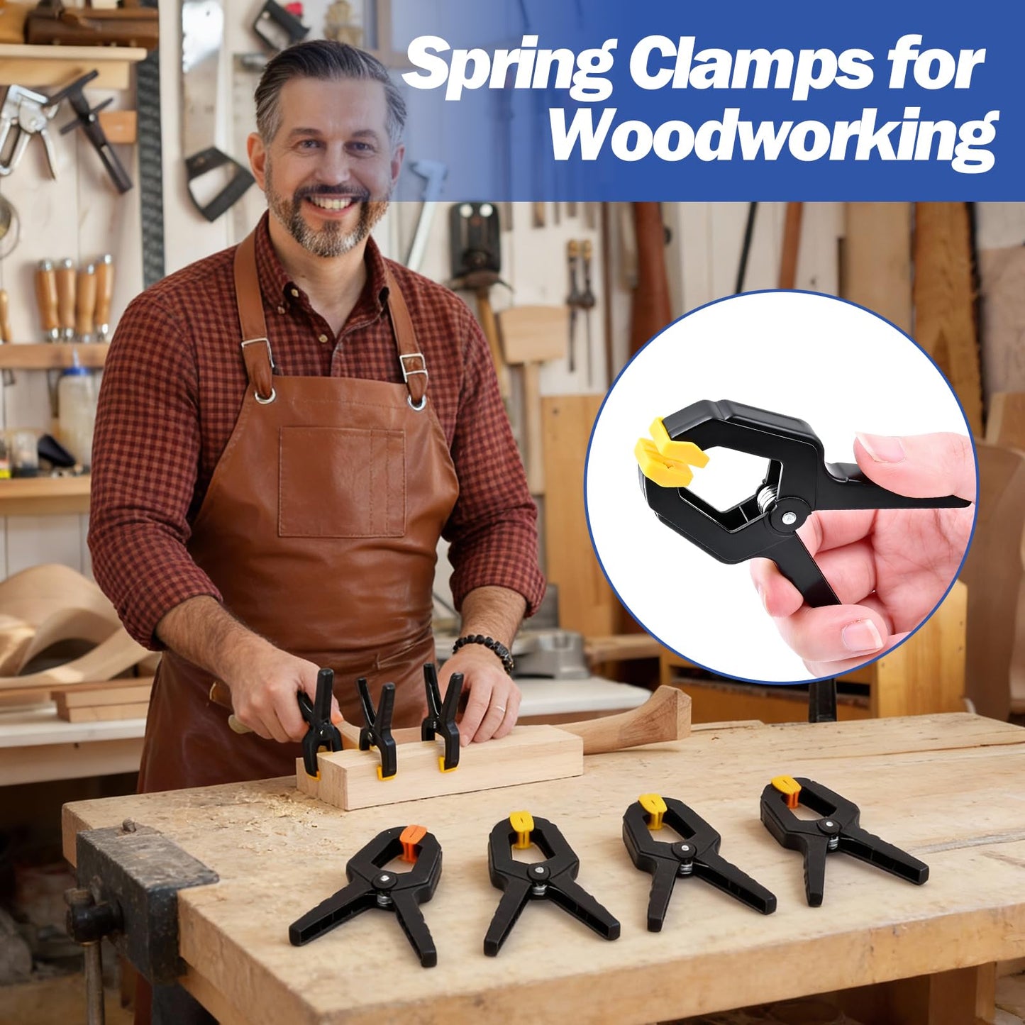14 Pack Spring Clamps, Backdrop Clips, Balloon Arch Clips, 3.5 inch Heavy Duty Clip Plastic Small Spring Clip, Wood Clamps for Backdrop Stand, Crafts, Tarp, Woodworking, Pool Cover, Photography