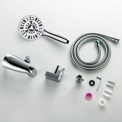 SUBEIXI Tub Spout with Diverter, Chrome High Pressure 10 Mode Handheld Shower Sprayer, Bathtub Faucet with Sprayer