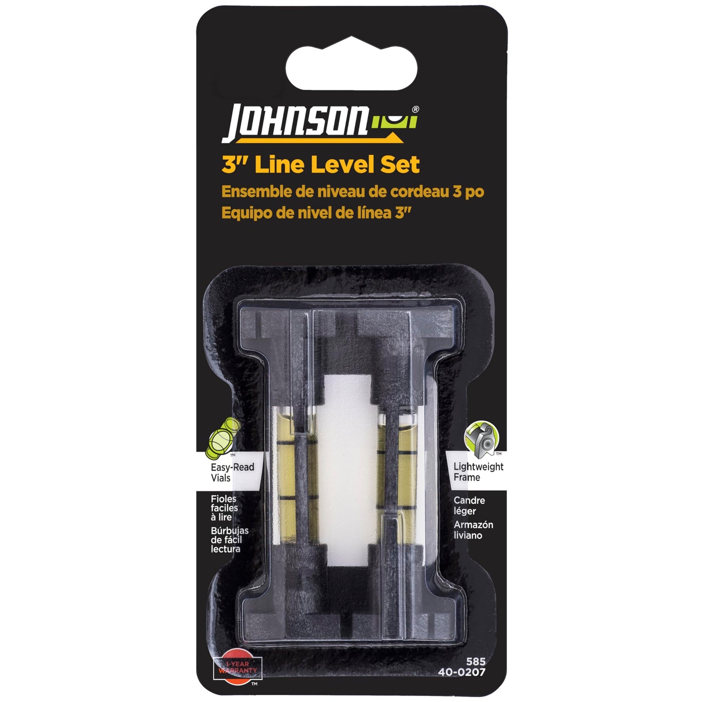 Johnson Level & Tool 585 Structo-Cast Line Level, 3", 2 Level