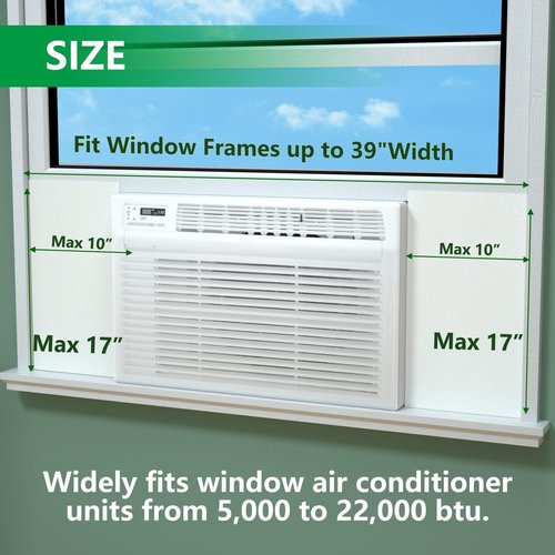 Window Air Conditioner, 2 Pieces of Surface Insulation EVA Board, 17 inches * 10 inches, Simple installation design, Summer/Winter Heat and Draft Insulating,Two-Piece Panels Window Seal