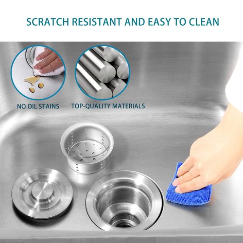 Lafati Stainless Steel Utility Sink - Single Bowl Free Standing Kitchen Sink NSF Certificated with Cold and Hot Water for Farmhouse, Bathroom, Bar, Laundry Room (23 Inch)