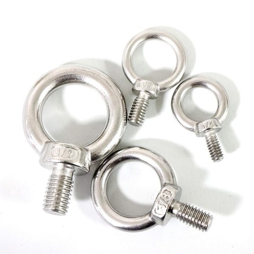 Qlvily 4 Packs 316 Stainless Steel 1/4" UNC Eye Bolt, Machinery Shoulder Eyebolts, Lifting Ring Threaded Eyebolt
