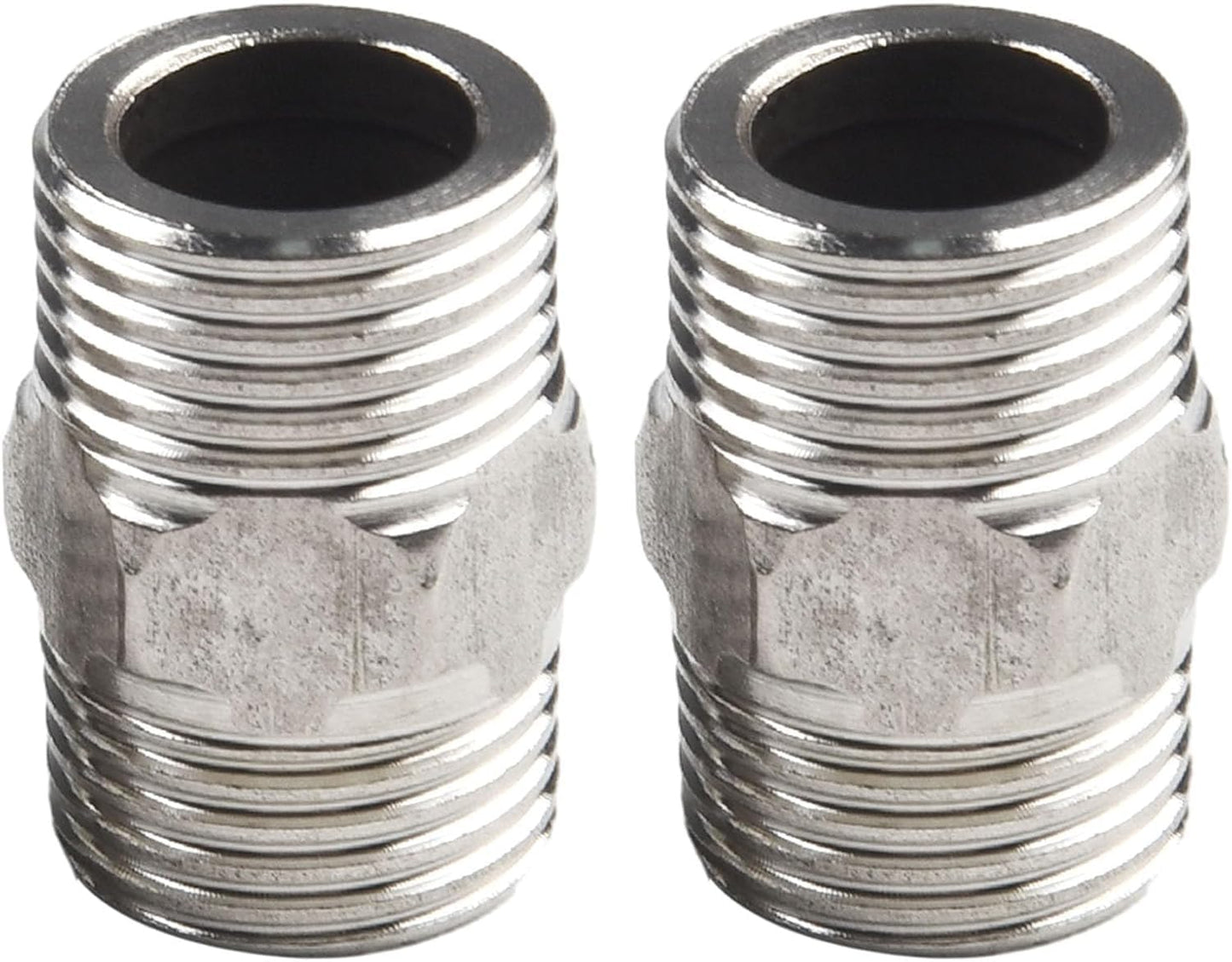 2PCS Shower Hose Extension Connector, Male NPT 1/2 to Male NPT 1/2 Shower Hose Extender Fitting Extra Long Joint, Used to Connect Two Hoses