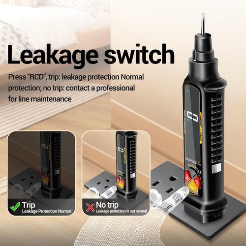 Non Contact Voltage Tester Outlet Receptacle Detector Dual Range AC 2-440V,50Hz-60Hz Live/Neutral Wire Tester with LCD Display,Breakpoint Finder,Light Fuse Checker,Circuit Polarity Wall Plug Tool