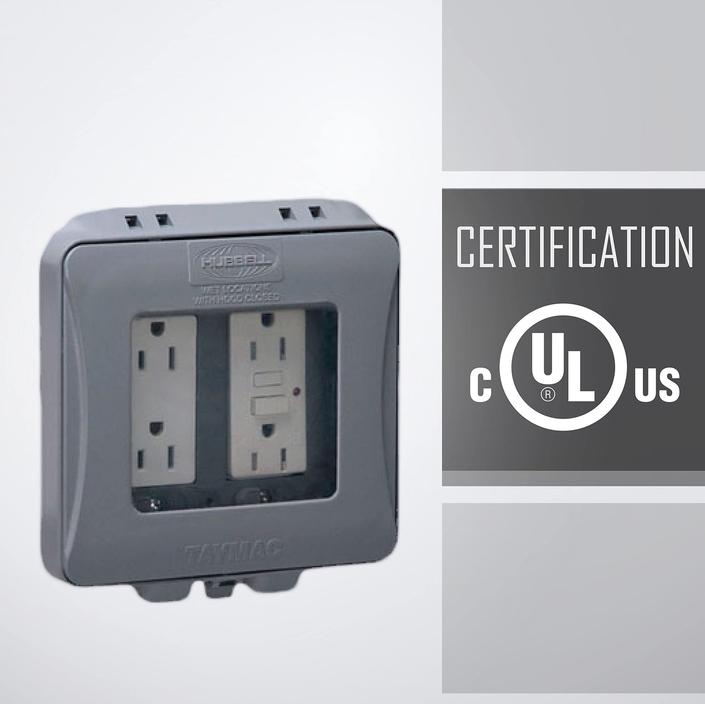 TayMac ML2500G Two-Gang Weatherproof Expandable Extra Duty In-Use Cover Gray Finish