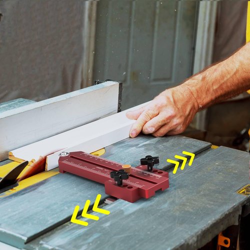 AORRZER Thin Rip Jig Table Saw Jig Guide, Making Repetitive Narrow Strip Cuts, Fit for 3/4" x 3/8" T/U Slots, Woodworking Tools Thin Rip Guide for Table Saw Band Saw Router Table