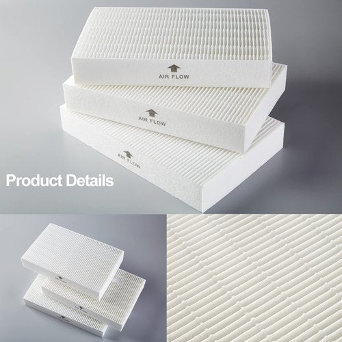 6 Pack HPA300 HEPA Filter Replacement for Honeywell Air Purifiers HPA300 Series, HPA300, HPA304, HPA8350, HPA300VP, HPA3300b, HPA5300, Replace HRF-R3, Pack of 6 HEPA R and 8 Pre filters A HRF-AP1