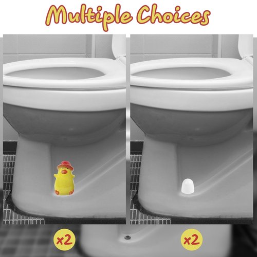 4 Pack Toilet Bolt Covers with 2 Pack Cute Duck Ceramic Toilet Bolt Caps and 2 Pack Universal Screw Covers Caps, LIKEYO Decorative Fun Bathroom Decor Replacement Parts