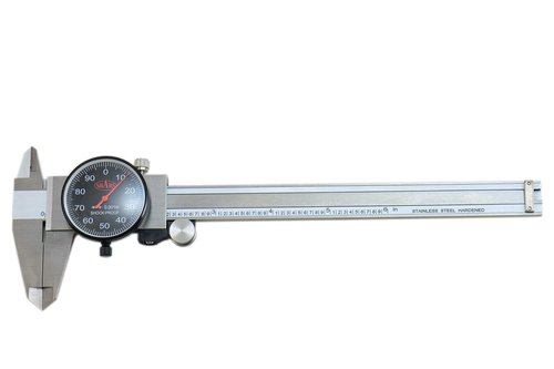 Shars 0-6" Precision Stainless Steel Shock Proof Dial Caliper .001" Graduation, Black Face 303-1305B P)