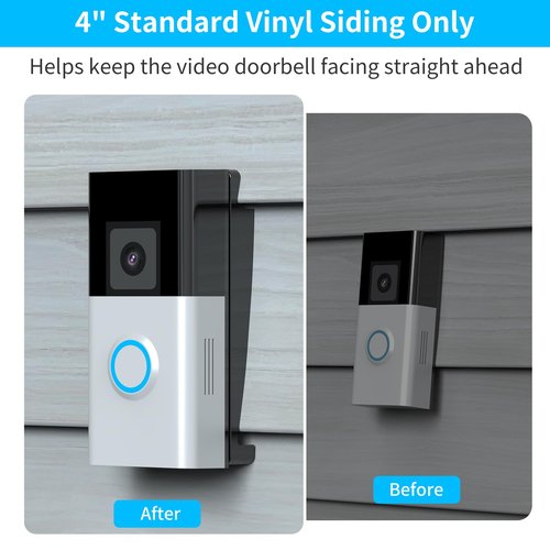 Ring Doorbell Vinyl Siding Mount, Vinyl Siding Bracket Compatible with Ring/Camera Doorbell, Doorbell Corner Mounting Wedge Kit (4" Standard Vinyl Siding Only)