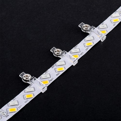 Mudder 300 Pieces LED Mounting Clips Light Bracket Strip, One Side Fixing Clips with Screws for Fixing 10 mm Wide 3528/5050 LED Light Strip(Transparent)