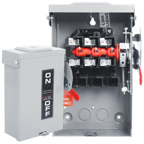 LIGEFOY 30 Amp Disconnect Switch,3 Pole Safety Switch,Indoor&Outdoor,Galvanized Steel，Anti Corrosion and Rust Prevention，Non-Fusible,Meeting NEMA 3R Standards