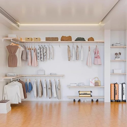 Heavy Duty Closet Shelf and Rod Brackets,Wall Mounted Shelf Supports,Clothes Hanger Pole Support,Closet Shelves Bracket with Rod Shelving Support(White,388mm/15in)