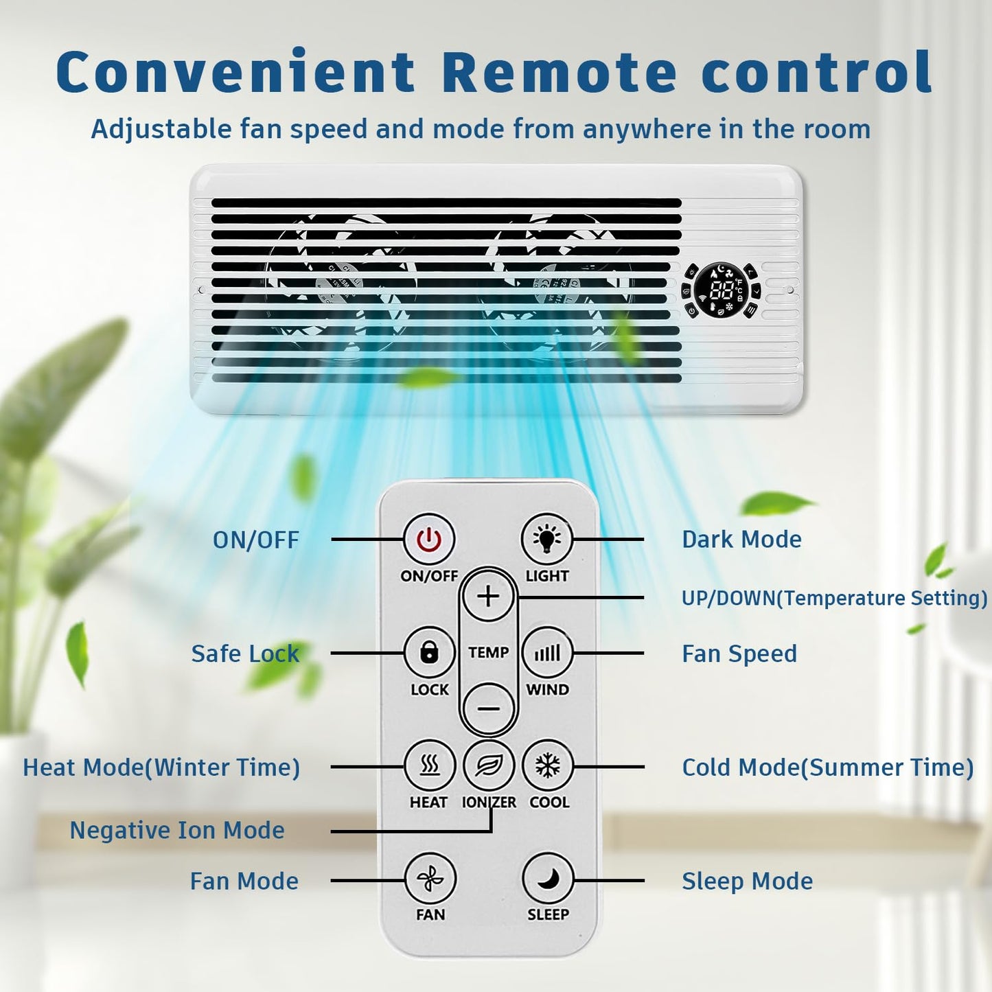 TMYICE Register Booster Fan for 4" x 12" Register Holes, Smart AC Vent Booster Fans Improves Heating & Cooling with Remote and Thermostat Control,10-Speed Quiet Vents Fan for Floor Ceiling