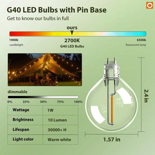 addlon 100FT Solar String Lights Outdoor with Remote, 54 LED Shatterproof Bulbs, Dimmable & Timable, 3 Light Modes, G40 Waterproof Solar String Lights for Outside Backyard Party Decor