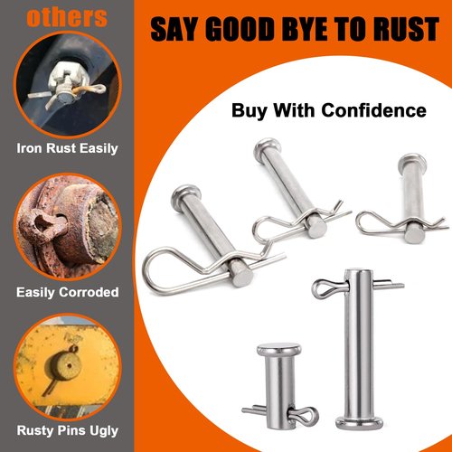 380 Pcs Heavy Duty Pin Kit, Hitch, R, Hair, Lynch, PTO Pins for Trucks, Trailers, Tractors, Mowers, Accessories, Farm, Lawn, Hitches, Garden