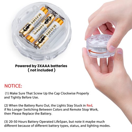 Seagenck Bathroom Lights Wireless Battery Operated, Waterproof Led Glow Light for Bath Shower Spa Vanity Lights, for Over Mirror Wall Ceiling Lights, RGB Multi Color Remote Controlled, 2pcs