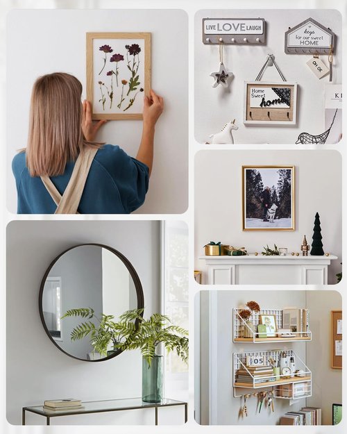 Drywall Picture Hanging Hooks Claw: 15Pcs 40lb Large Wall Picture Frame Hangers - Art Hanging No Damage Heavy Duty Mirror Photo Poster Painting Hanger Hardware Kit - Claw for Decor Room