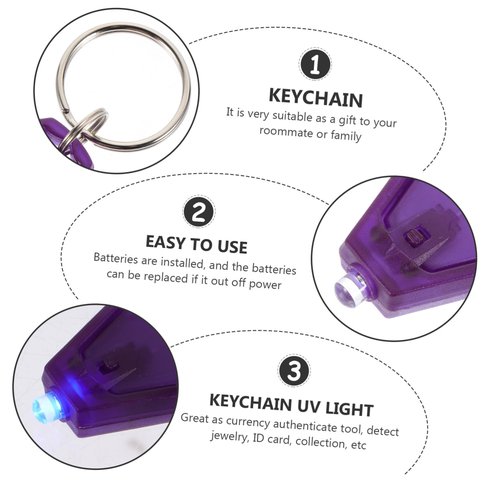 DOITOOL 5pcs Flashlight Key Ring Light Portable Money Detector for for Identifying Stores Daily Use