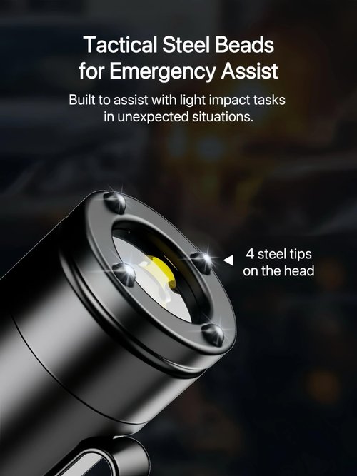 Taclite Mini - The Ultimate Survival Flashlight, 500 Lumens Mini Rechargeable EDC Flashlight, Magnetic Pocket Keychain Flashlights with Hat Clip, Waterproof for Camping, Emergency (Black)