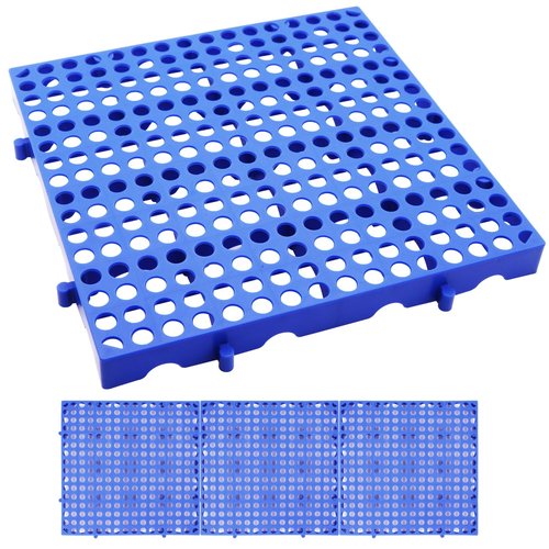 RUENXG 3-Pack Heavy Duty Plastic Pallets 11.8"x11.8"x1.8" Waterproof Ventilated Grid Design – Stackable Nestable Floor Pallets for Basement, Garage & Warehouse Storage