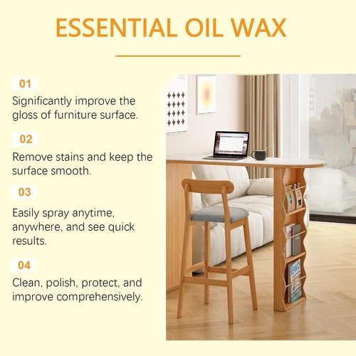 Beeswax Wood Polish, Used for Caring Living Rooms Kitchens Furniture Wood Floor. (1Pcs)