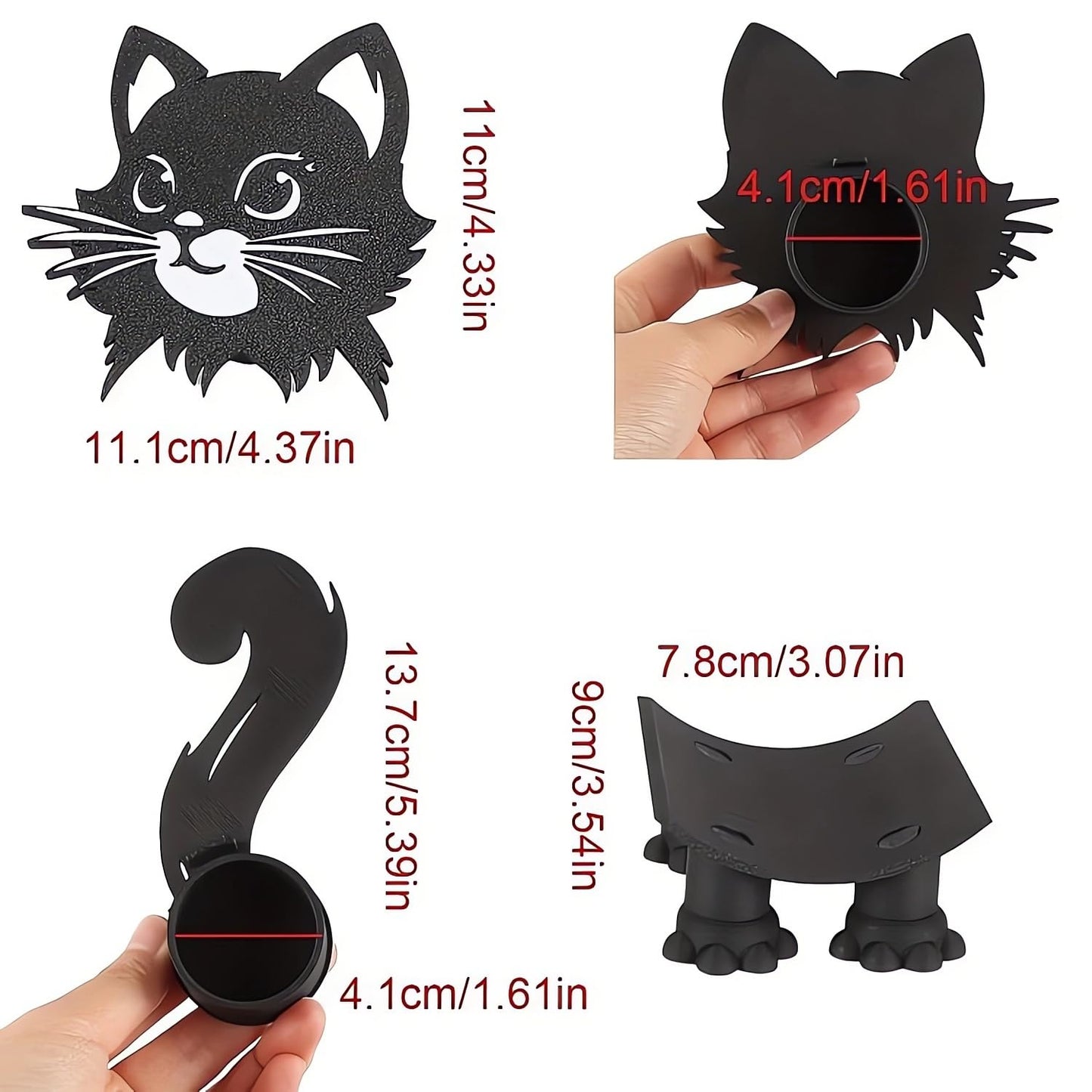 Cat Toilet Paper Holder 2025 New Funny Toilet Roll Holder Free Standing Bathroom Set Cute 3D Printed Black Cat Roll Holder Farmhouse Bathroom Decor and Accessories (1 PC)