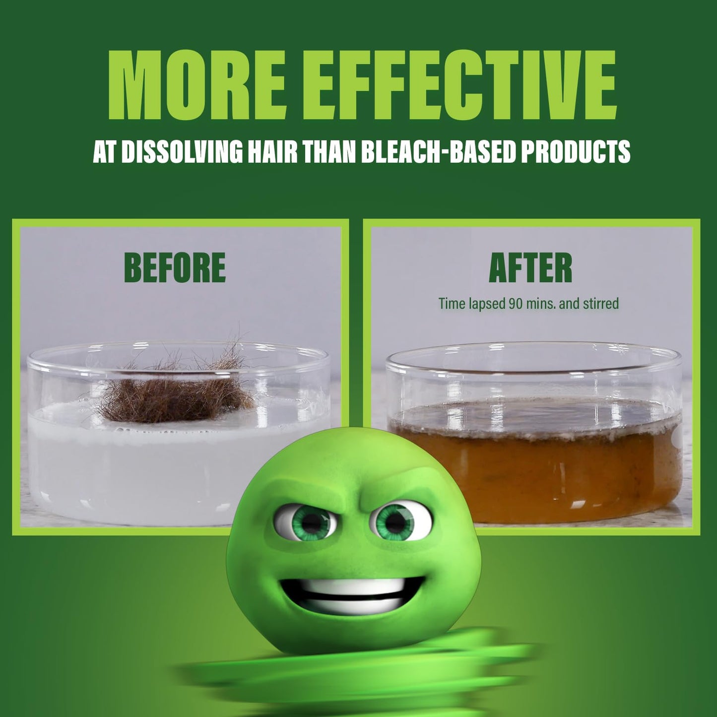 Green Gobbler Ultra Concentrated Drain Clog Remover & Cleaner | Powerful Hair, Grease & Soap Dissolver for Bathroom, Kitchen, Shower, Sink & Toilet | Safe for Pipes & Septic Systems | 2 Pack