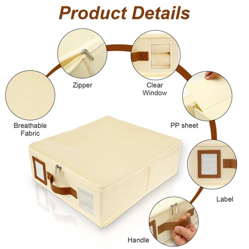 LGHWKETH 4Pcs Nonwoven Bed Sheet Storage Built in PP Board Easy to Categorize Bedding Sheet Organizer with Zipper Foldable for Home