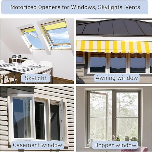 Automatic Window Opener,Electric Chain Window Opener Actuator with Wall Switch and Remote Control,Motorized Window Vent Opener and Closers(11.8in)