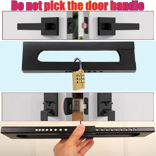 French Double Door Iock, French Door Iock, Adjustable Double Door Reinforced Iock, Copper Iock with Password, Knob and Handle Reinforced Iock, Can Be Used Both Indoors and Outdoors