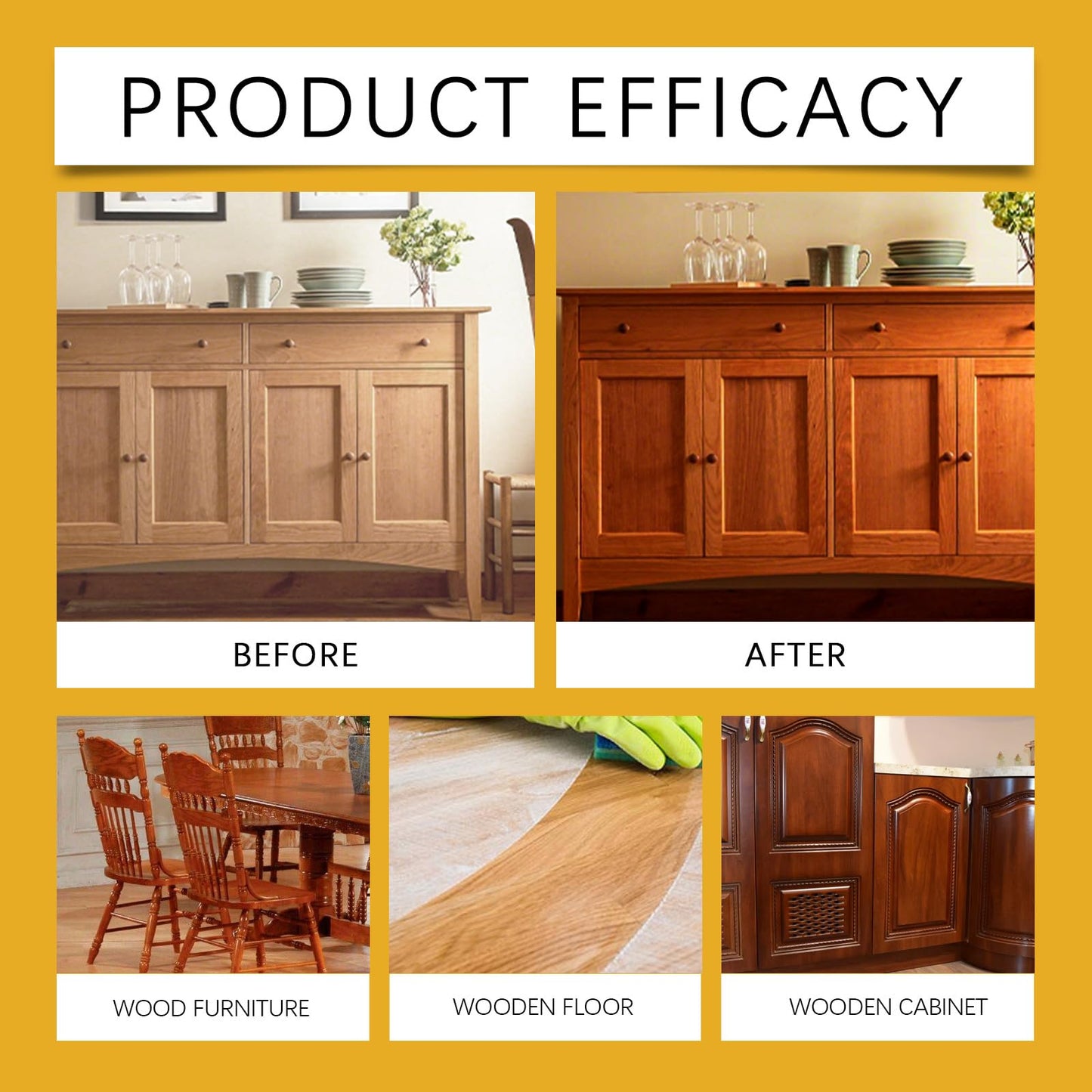 JAKEHOE Beeswax Wood Polish, Natural Beeswax Spray for Dull Furniture Care, Cleans, Polishes, Protects, Non-Greasy Wood Cleaner for Furniture, Floors (2PCS*120ML)