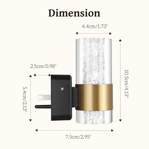 Wildley Led Night Light, Night Lights Plug into Wall Lights Plug in with 0-100LM Adjustable Brightness,3000K Nightlights with Dusk to Dawn Sensor for Bathroom Hallway Stairway 2 Pack