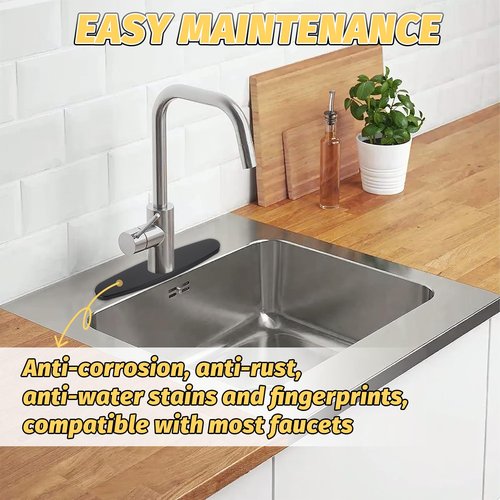 Matte Black Faucet Plate, Kitchen Sink Cover Stainless Steel Sink Hole Cover 10 Inch 1 or 3 Hole Deck Plate Bathroom or Kitchen Sinks Faucet Escutcheon Holes Covers