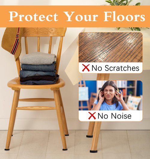 Non Slip Couch Feet Pads 4 Pack - 2 Inch Round Rubber Pads for Hardwood Floors, Heavy Duty Anti-Slide Protectors for Bed/Couch/Chair Feet (Black)
